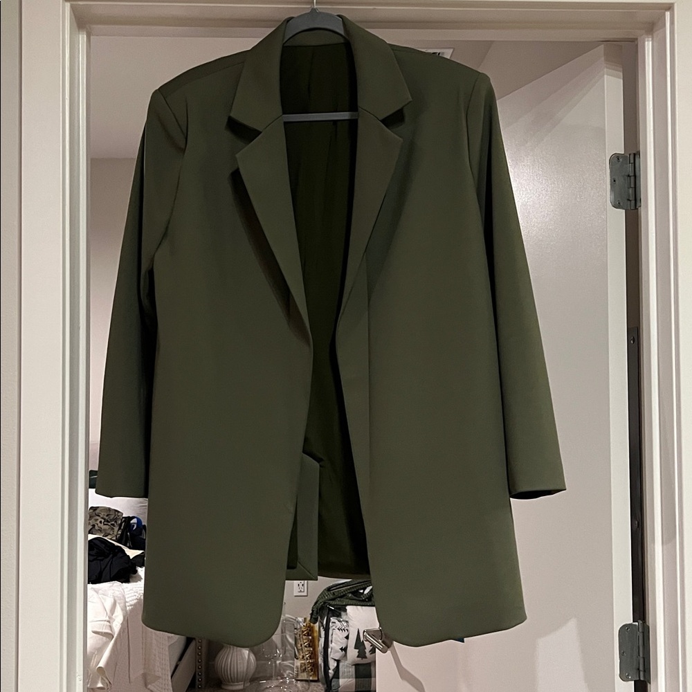 Cupshe Deep Green Jacket/Dress set oversized women’s